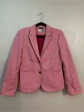 Boden Canonbury Blazer Tweed Pink Cotton Blend Two Button Closure Jacket Size 10
